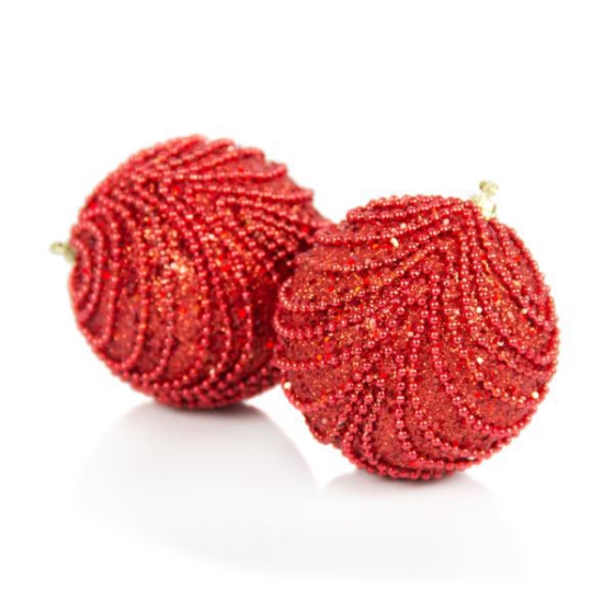 Red Beaded Baubels
