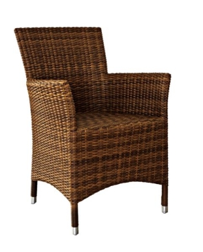 Dark Wicker Square Back Chair