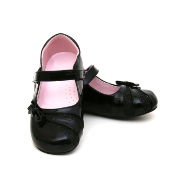 Black Girls School Shoes With Bow