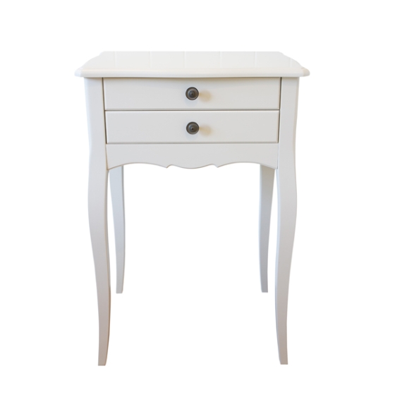 White Traditional Bedside Table