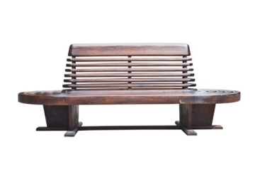 Double Sided Dark Wood Garden Bench