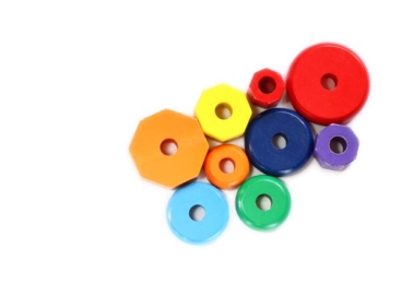 Assorted Coloured Wooden Rings