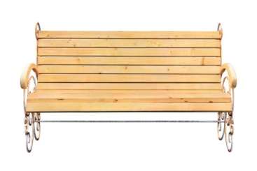 Untreated Garden Bench with Iron Legs