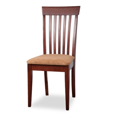 Mahogany and Suede Dining Chair