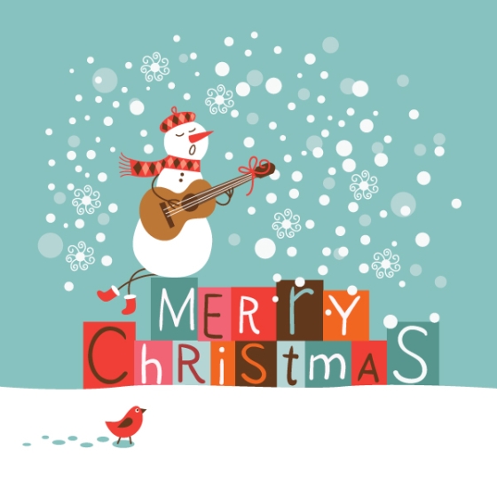 Snowman Playing Guitar