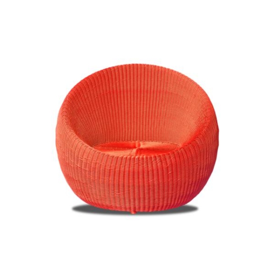 Red Round Wicker Chair