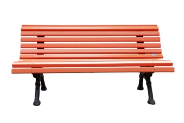 Red Coated Garden Bench