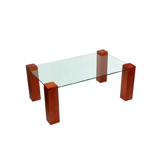 Dark Wood and Glass Coffee Table