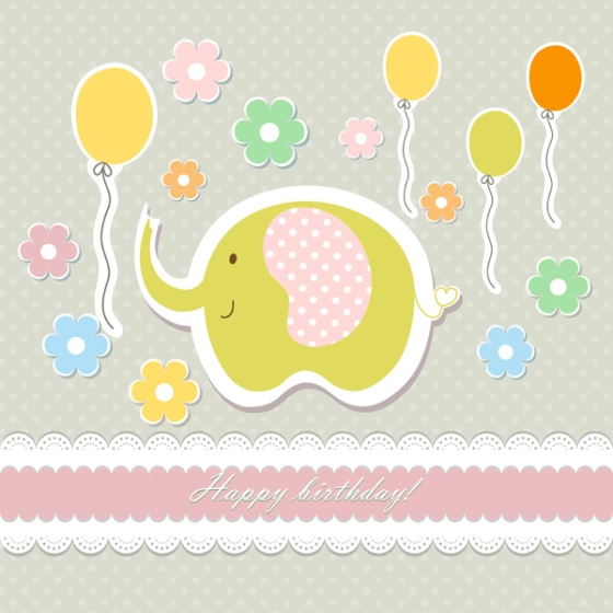 Elephant Balloons Birthday Left