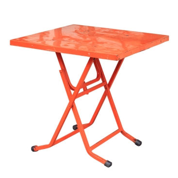 Red Folding Metal Table