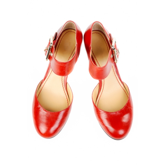 Red High Heels With Buckle